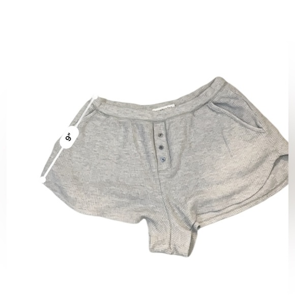 Abercrombie & Fitch Gray Waffle Knit Lounge Shorts with Buttons M - Picture 3 of 11